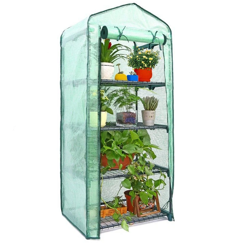 Четыре пола зеленая домашняя растительная теплица покрытие садовый