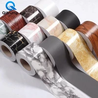diy waist line wallpaper kitchen bathroom living room baseboard decor self adhesive marble solid color wall stickers waterproof