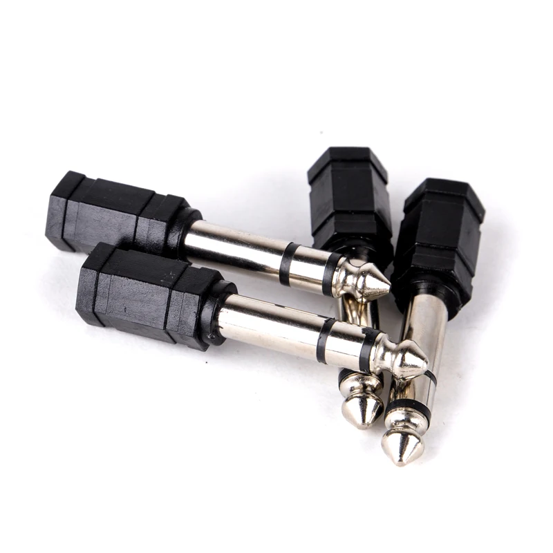 4 шт Черный Стерео адаптер вилки высокое качество 6 35 мм штекер до 3 5 стерео