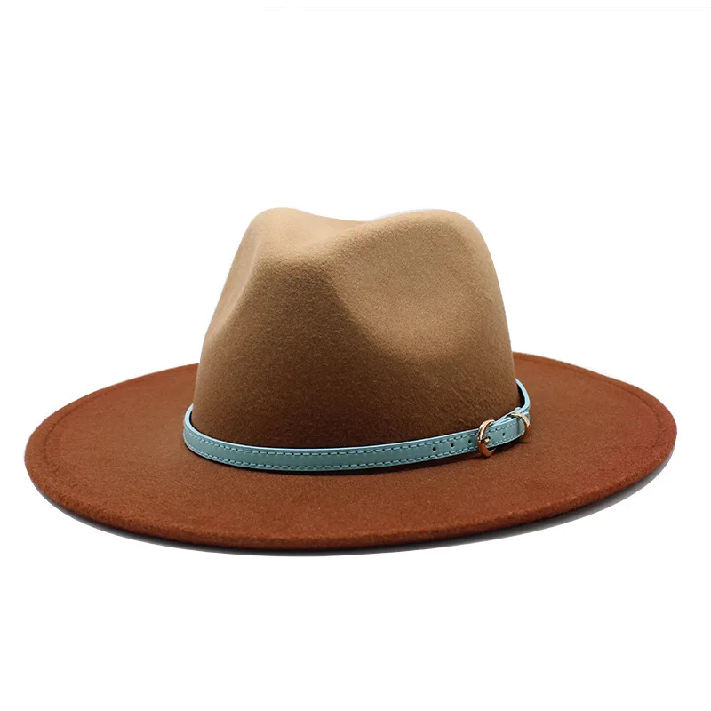 Новинка для мужчин и женщин широкие поля искусственная шерсть фетровая шляпа с