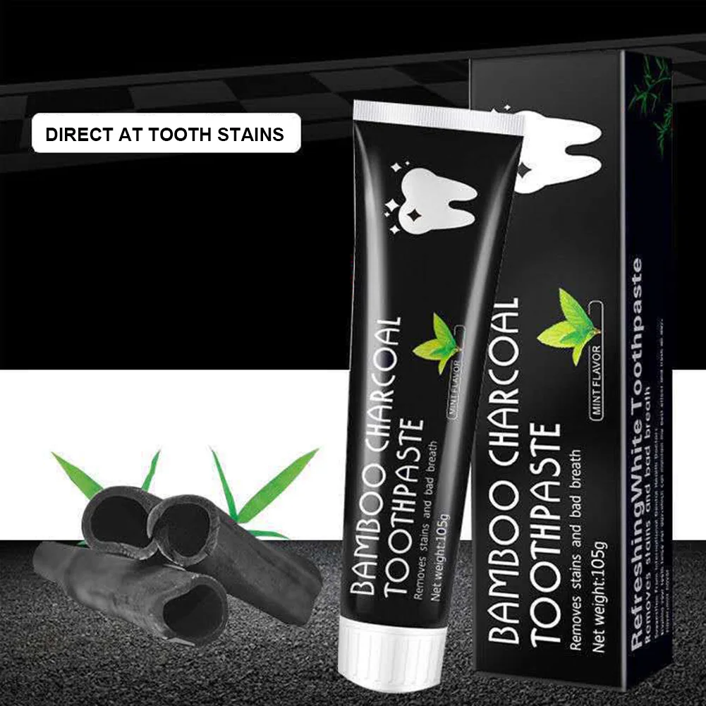 

Activated Charcoal Teeth Whitening Toothpaste for Bad Breath, Teeth Stains Natural Ingredients