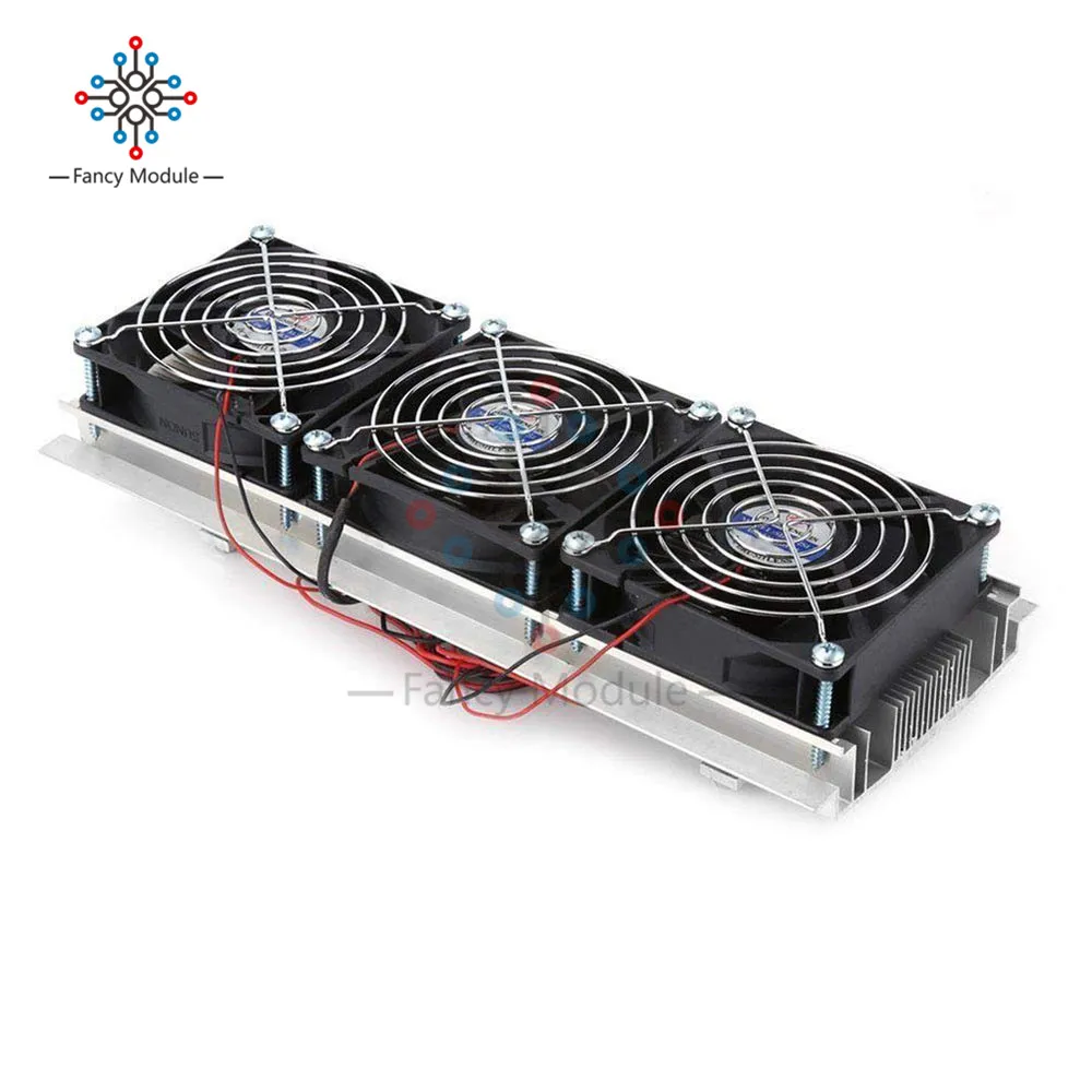 

180W Triple Fan Semiconductor Refrigeration Cooling Thermoelectric Water Cooled Aluminum Radiator Fan for Mini Fridge