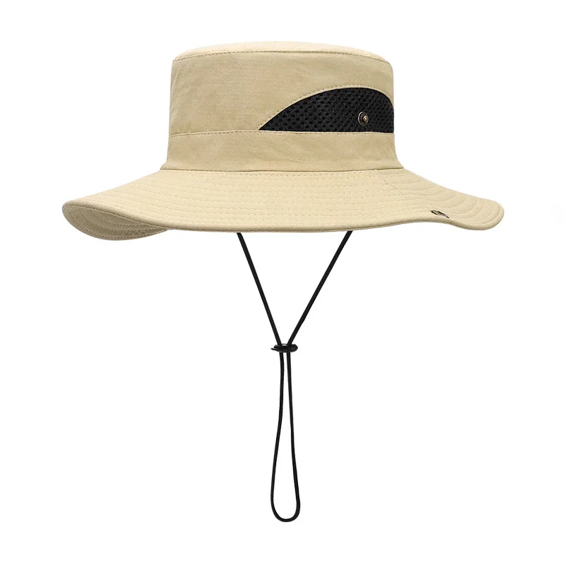 

Unisex Sunscreen Wide Brim Fisherman Hat Adjustable Breathable Mesh Cap Outdoor Sport Hiking Bucket Hats