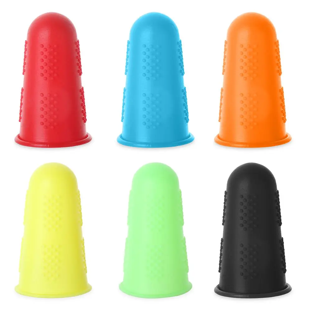5pcs Needlework Rubber Heat Insulation Sewing Non-slip Finger protector Guard Caps Silicone Finger Cover