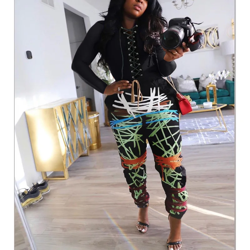 

Two Piece Women Set Casual Outfit Fall Clothes for Women Sweatshirt Crop Top & Printed pants Set Women Sweat Suit Set Tracksuit