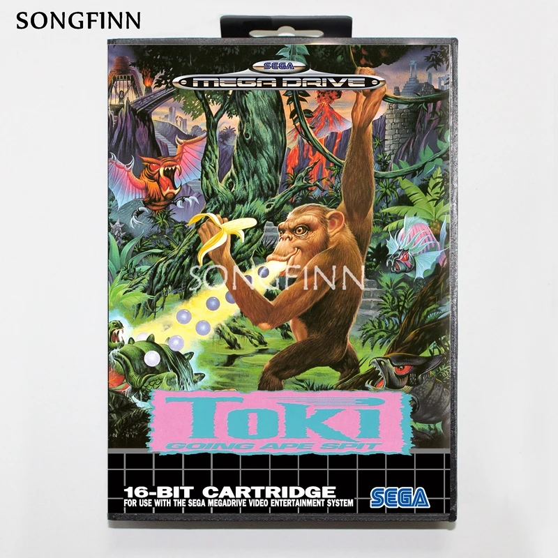 16 бит MD карта памяти с коробкой для Sega Mega Drive Genesis Megadrive - Toki | Электроника