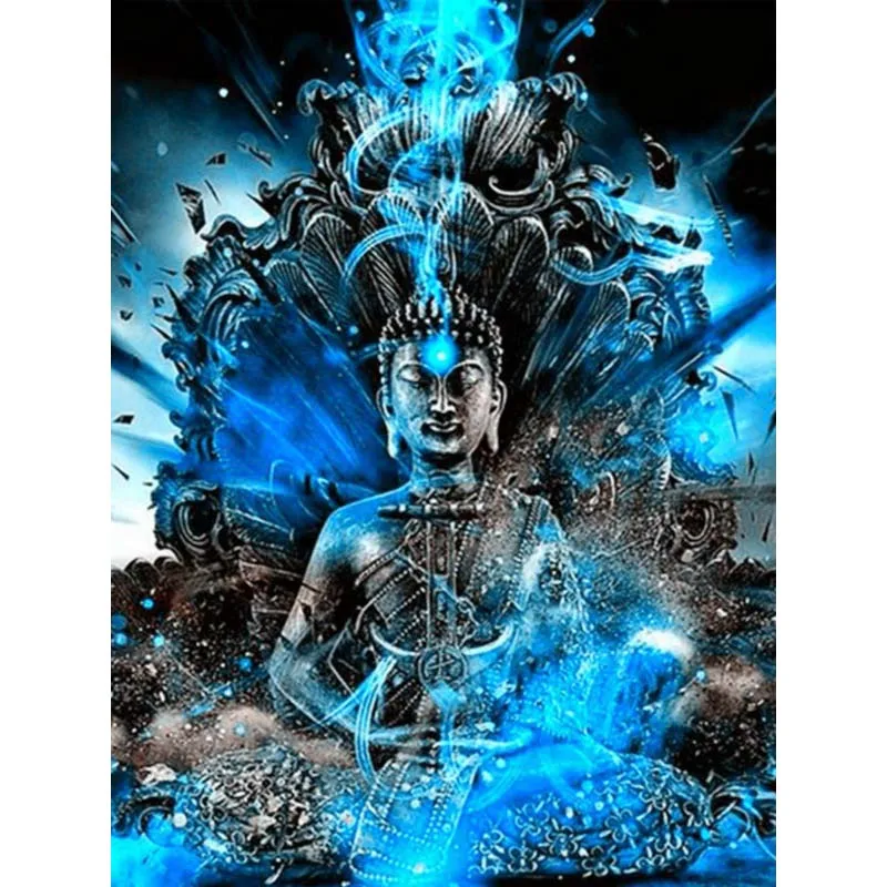 

5D DIY Full Drill Diamond Painting Buddha Statue Embroidery Blue Rays Photo Handwork Mosaic Cross Stitch Kit Room Decor R43