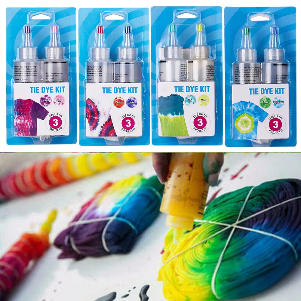 

DIY With Gloves Textile Paint Tie Dye Kit Adults Kids Fabric Decorating Pigment Cotton Linen Cold Water Accessories Non Toxic