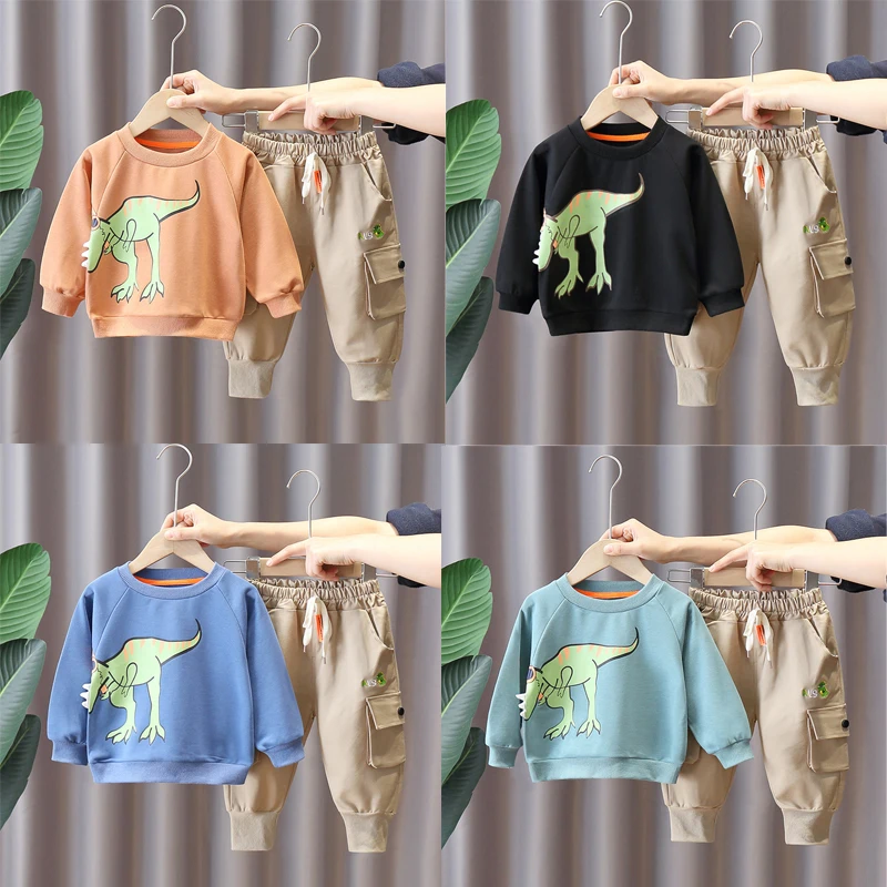 

2 Pieces/set Autumn Casual Clothes Set Children's Clothing Kids Cartoon Clothes Baby Boy Long Sleeve Tops Pants Sets Ropa Bebe