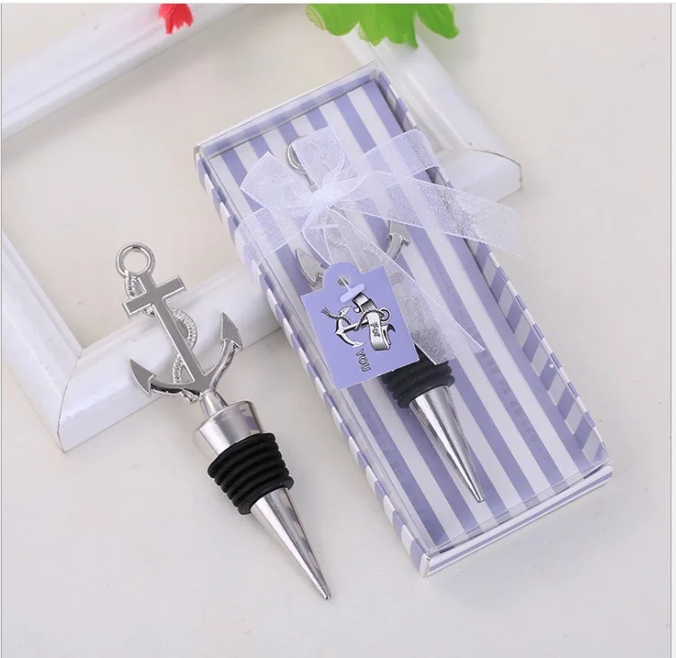 

Anchor nautical themed wine bottle stopper Wedding Favor Gift Birthday Party Business meeting Souvenir Giveaways Regalo 10pcs