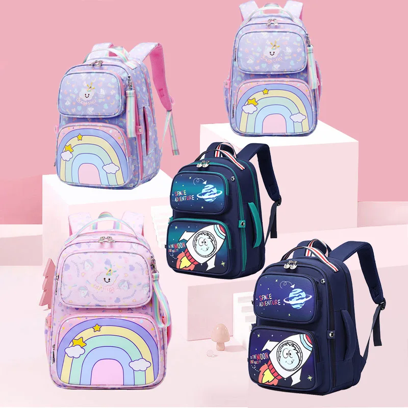 Children's Backpack Boy School Bags Primary School Backpack 1 Grade Cute Cartoon Dinosaur Unicorn Backpack Child Girl Backpack