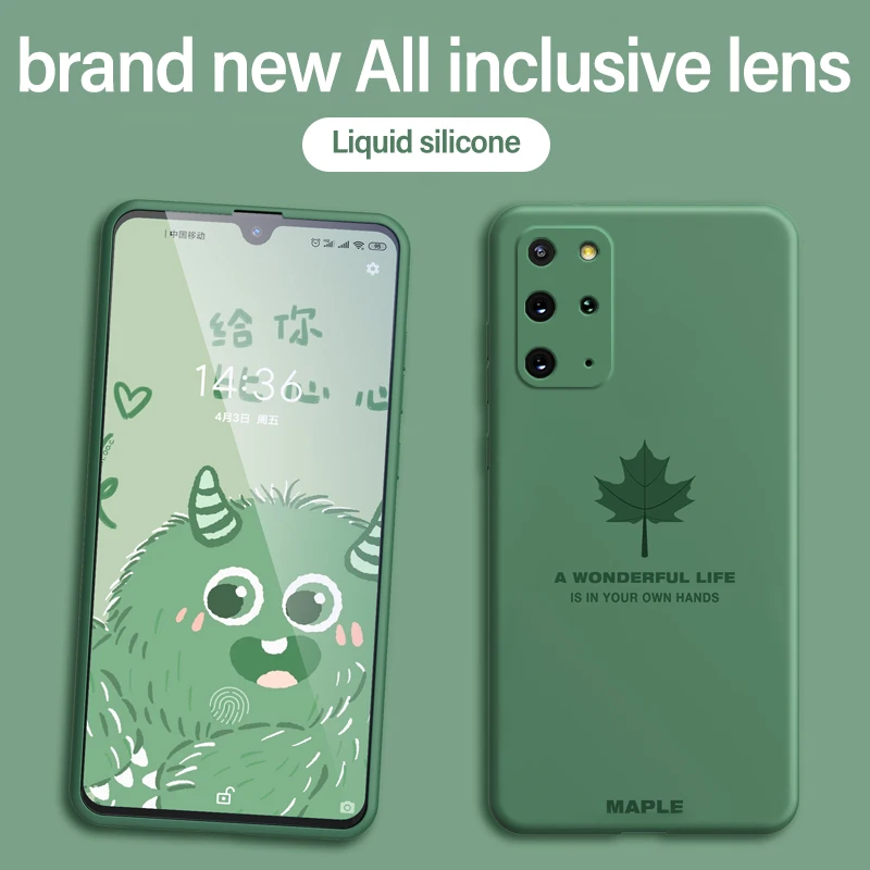 

Ultra-thin Maple Leaf Soft Silicone Phone Case For Samsung Galaxy S20 S10 E 5G S9 S8 Note 10 9 8 Plus Luxury Cute Painted Cover