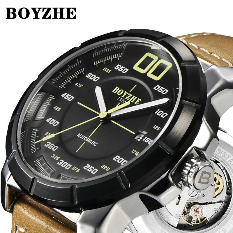 Мужские механические часы BOYZHE автоматический турбийон Reloj Hombre роскошные