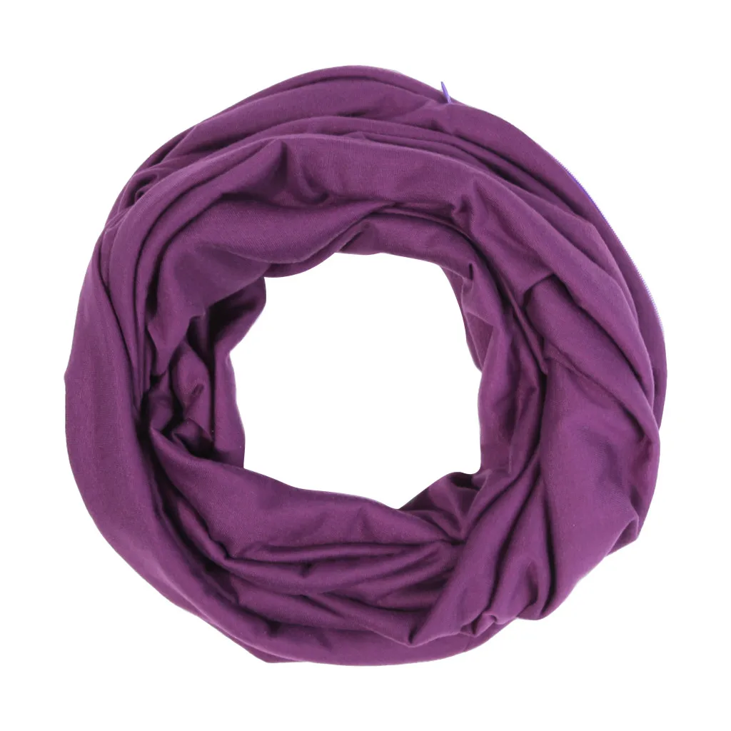 Унисекс шарфы для влюбленных зимние одноцветные теплые петля шарф на молнии шаль