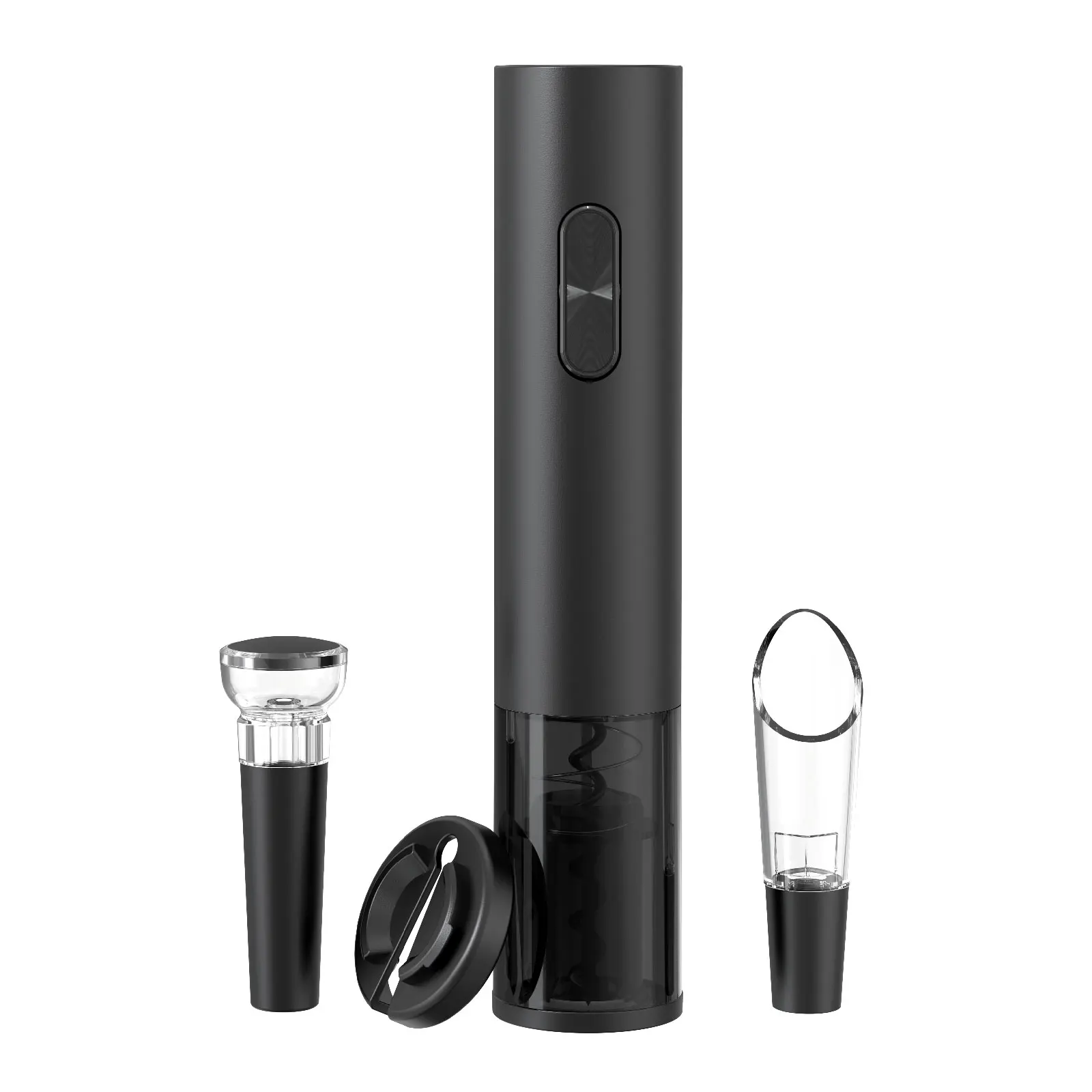 

Electric Wine Opener 4-In-1 Set Battery Operated Automatic Wine Corkscrew With Foil Cutter Wine Pourer Vacuum Stopper