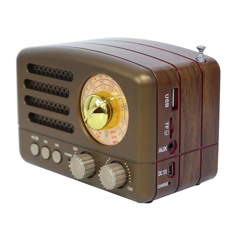 M-160BT Coffee M-161BT аудио Bluetooth динамик радио ABS Ретро прочный домашний USB Перезаряжаемый AM FM SW портативный многофункциональный подарок TF слот для карты - Цвет: M-160BT Coffee