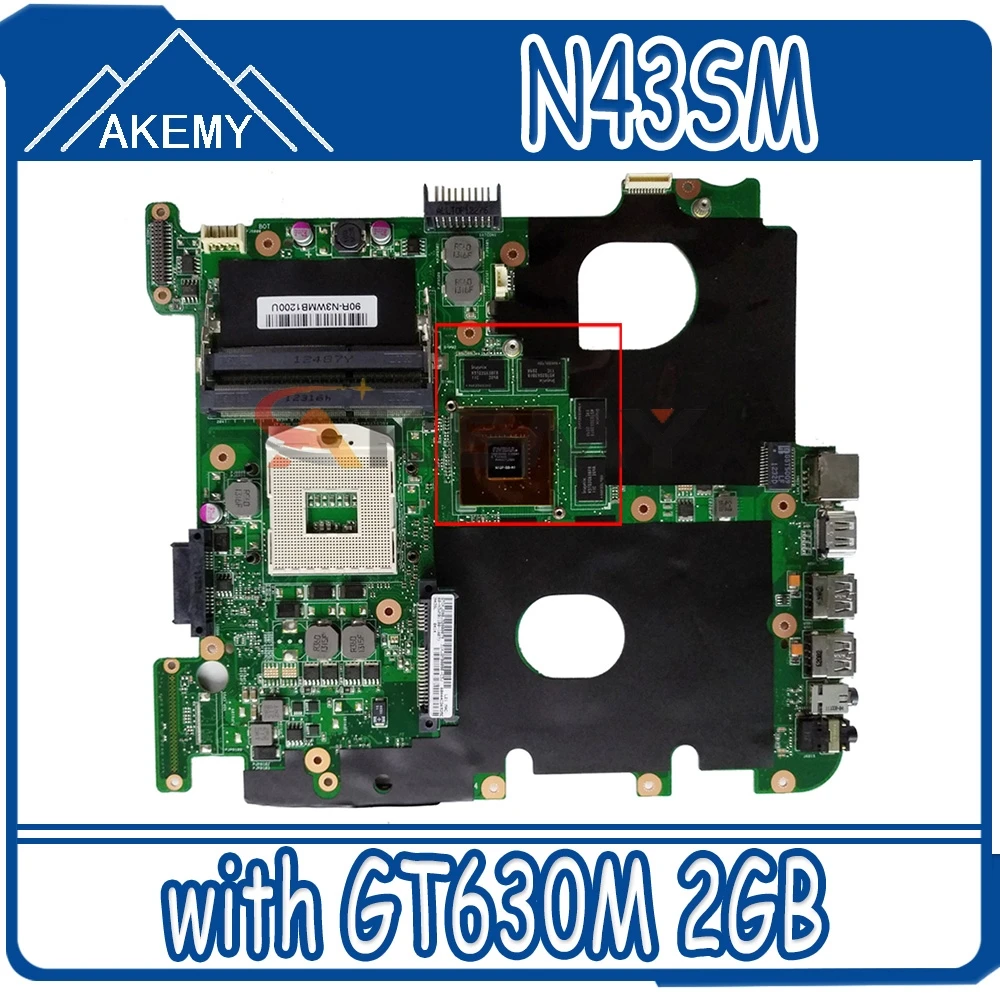 

Материнская плата Akemy N43S N43SL N43SN N43SM Laotop N43SM с GT630M 2 Гб