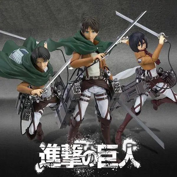 

Action Figure Toy Anime Attack On Titan Levi Scout Regiment Soldier Eren Mikasa Ackerman Figma Model Toys For Child Collectible