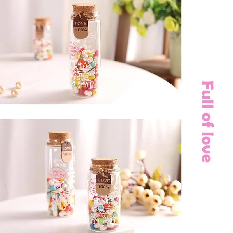 

50pcs/set Cute Capsule Mini Paper Message Pvc Letter Bottle Wish Pill Craft Storage Bottles Creative Small 0.8cm Box 2cm H1J3