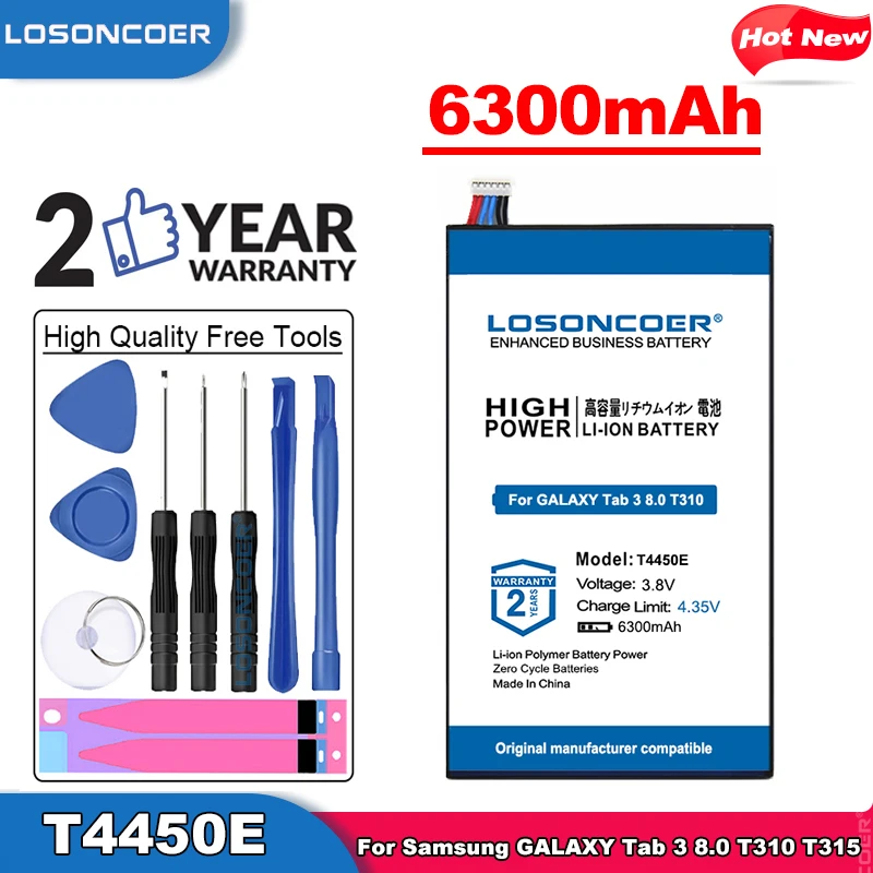 Аккумулятор LOSONCOER T4450E аккумулятор 6300 мАч для Samsung GALAXY Tab 3 8 0 T311 T310 T315 SM E0288 E0396