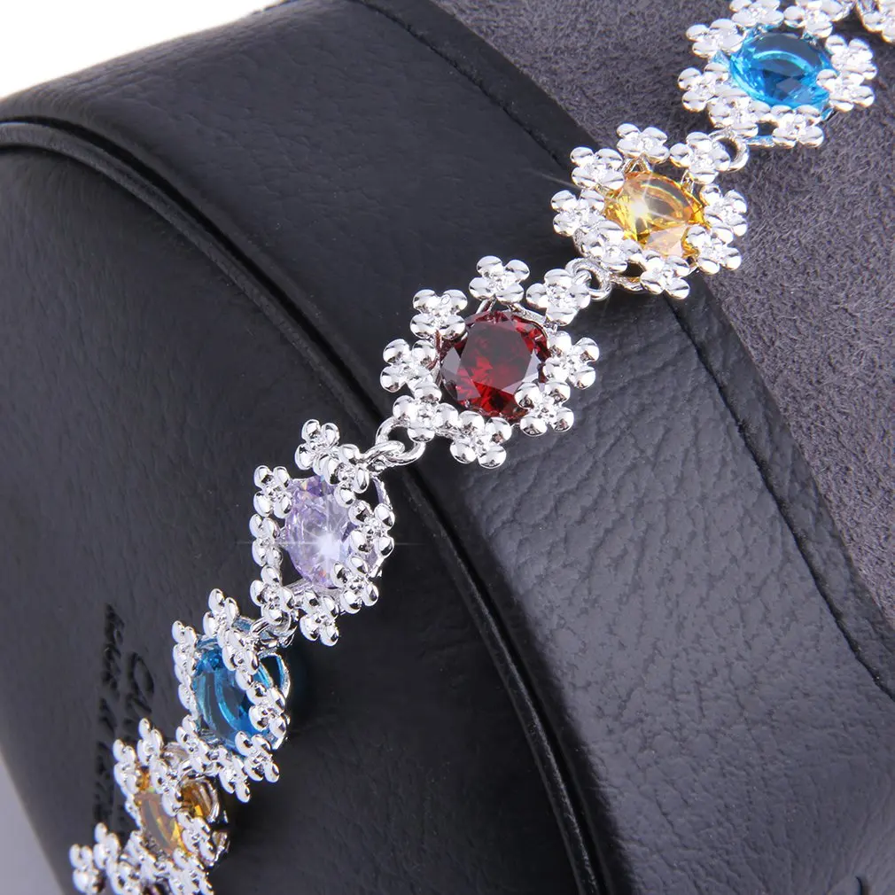 Big Sale Colorful Rhinestone Flower Cluster Midnight Reverie Statement Charms Bracelet | Украшения и аксессуары