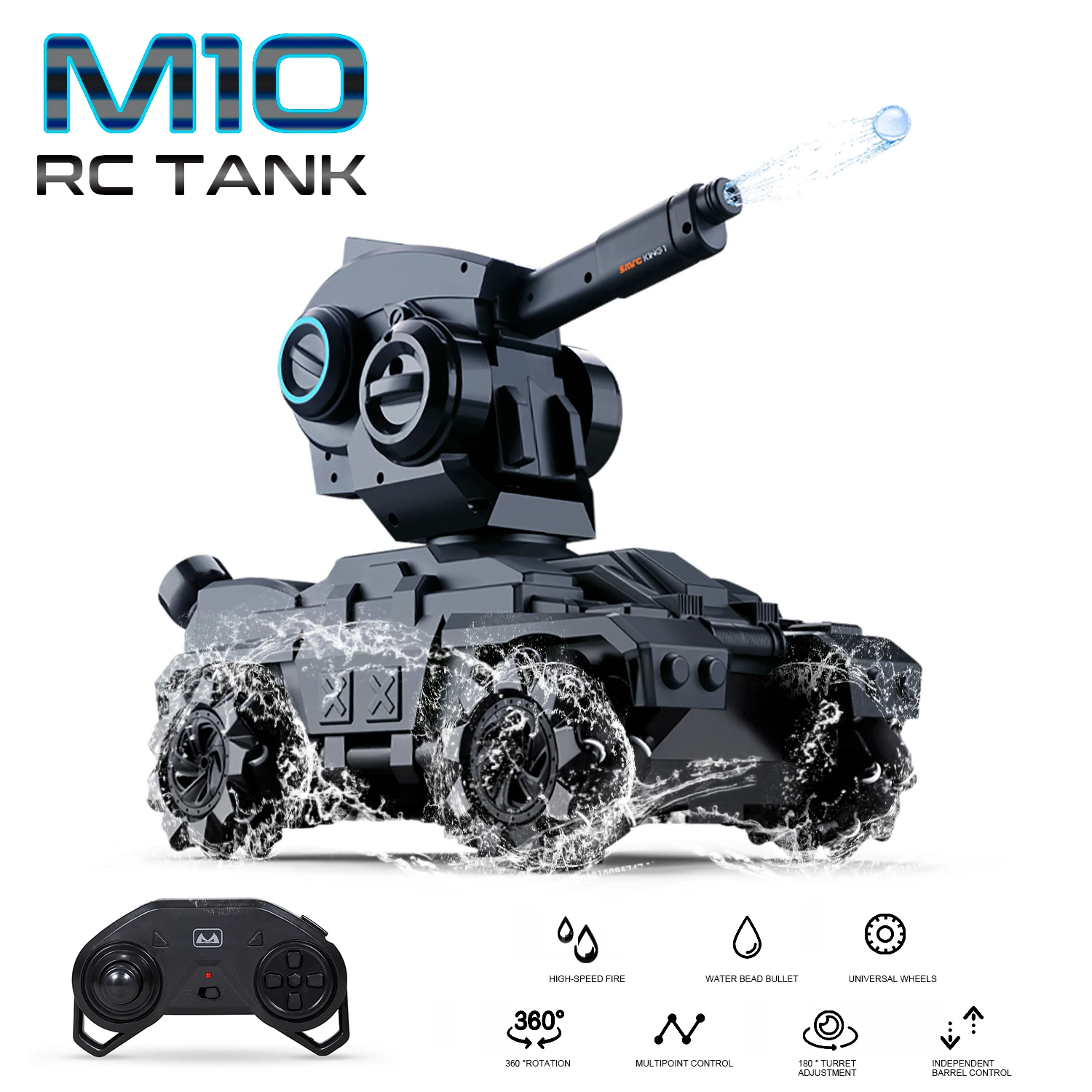 M10 RC Tank со стандартным зажимом 2 4 ГГц танк с дистанционным управлением водяной шар