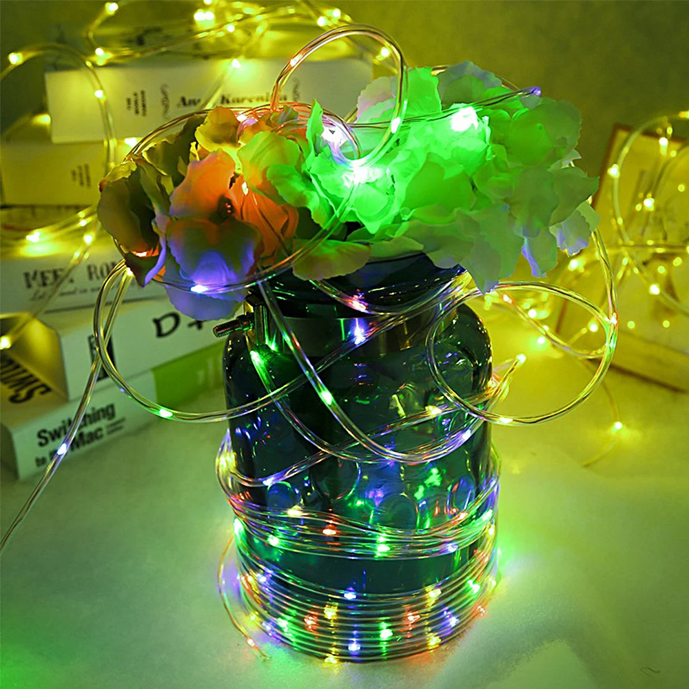 

50/100 LEDs Solar Powered Rope Tube String Lights Outdoor Waterproof Fairy Lights Garden Garland For Christmas Yard Decoration