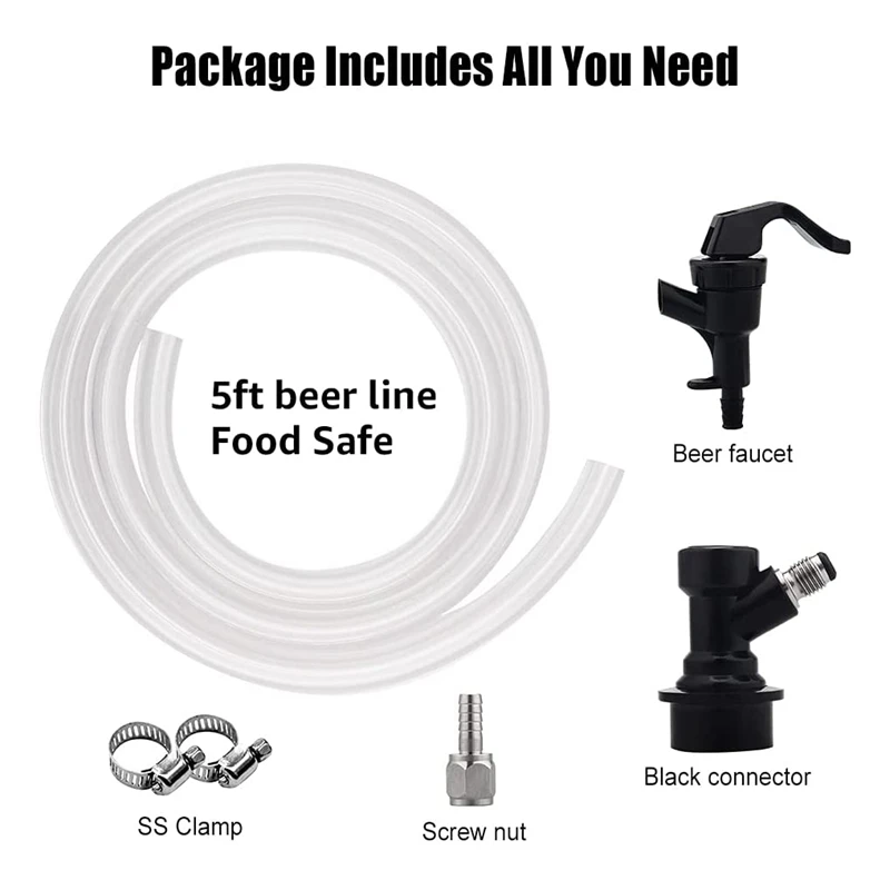 1/4Inch Ball Lock Beer Line Assembly Liquid Tap Quick Disconnect Faucet Kit Keg Wine Dispensing Fitting | Дом и сад