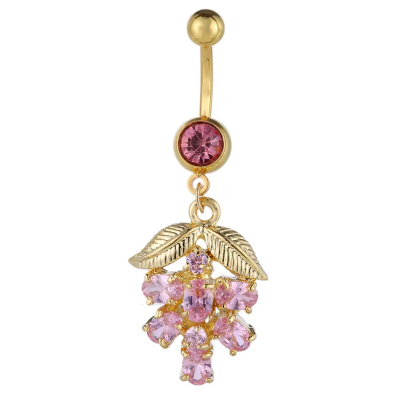 

Новое поступление циркониевое модное хирургическое изделие для пирсинга пупка из нержавеющей стали Цветочная подвеска для пупка Кольца дл...