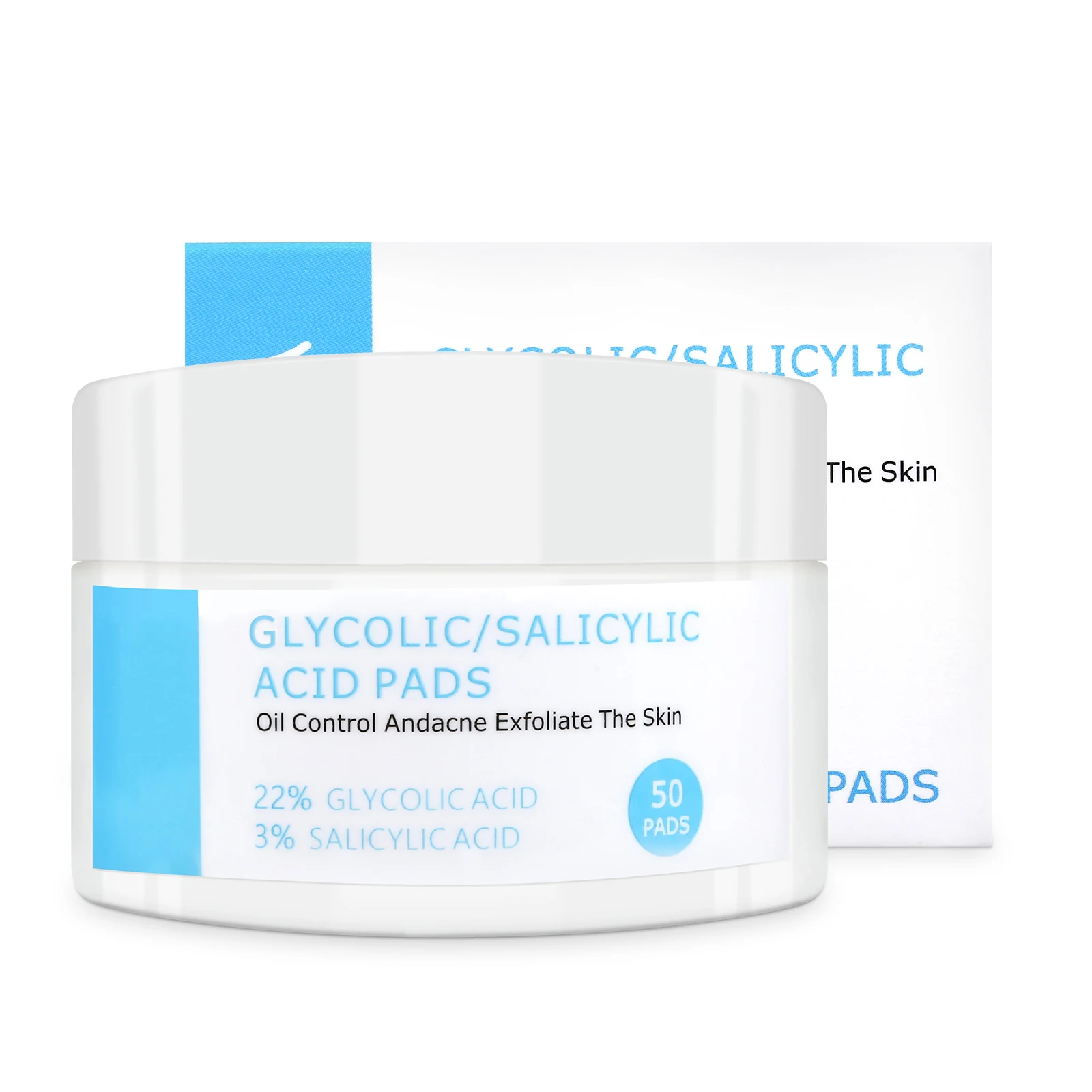 22% Glycolic Acid Pads Peel Pads 3% Salicylic Acid for Face Exfoliates Surface Skin Reduces Fine Lines Wrinkles Dark Spots Acne