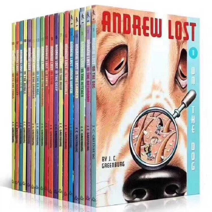 18 Books/Set Andrew Lost Children Interesting  Micro world Science Books Kids English Reading Story Book