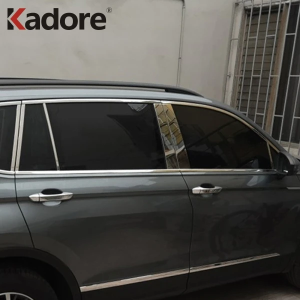 Для Volkswagen Tiguan нержавеющая сталь автомобильная дверная оконная рама центр столбы B+ C крышка отделка внешние аксессуары