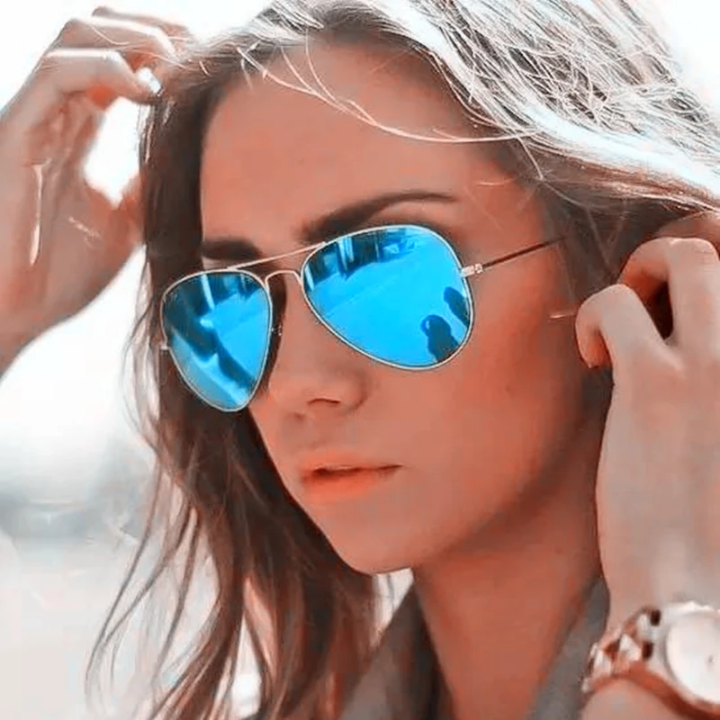 Солнцезащитные очки авиаторы зеркальные UV400 для мужчин и женщин роскошные
