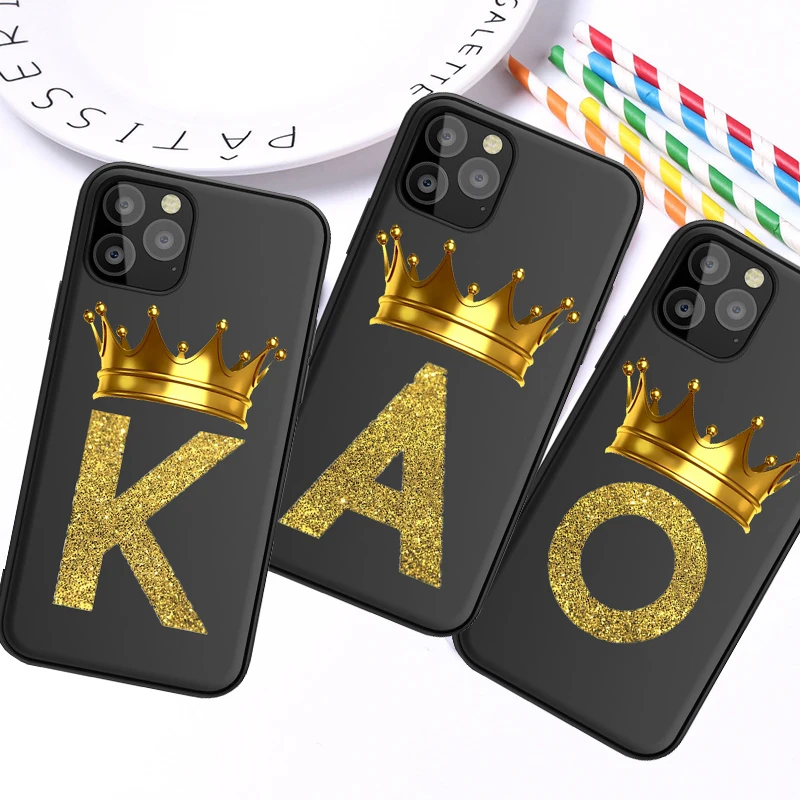 Чехол для iPhone X XR XS 11 Pro Max 6 6S 7 8 Plus с надписью монограммой черным золотом|Бамперы| |