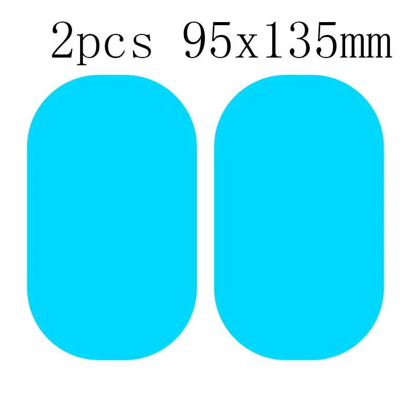 2pcs 95x135mm 2 шт., Автомобильное зеркало заднего вида, водонепроницаемая, противотуманная, непромокаемая пленка, пленка на боковое окно, высокое качество, гарантийный светильник, синий цвет - Цвет: 2pcs 95x135mm