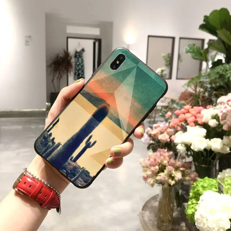 PENGHUWAN cactus plants summer Black TPU Soft Phone Case Cover for iPhone 11 pro XS MAX 8 7 6 6S Plus X 5S SE XR case | Мобильные