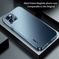 luxury metal magnetic shell for iphone 13 12 11 pro max phone case built in lens protection aluminium alloy ultrathin cover
