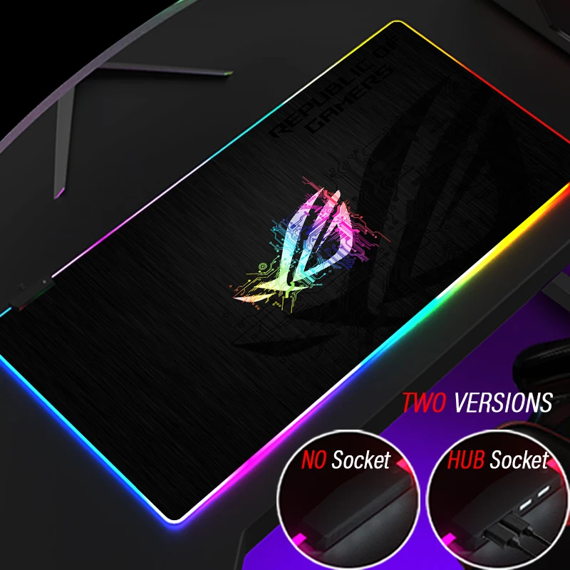 

Тканый коврик для мыши с рисунком аниме Республика геймеров, ROG, светодиодная полоса, под заказ, телефон Asus, USB, 4 порта, компьютерный коврик дл...