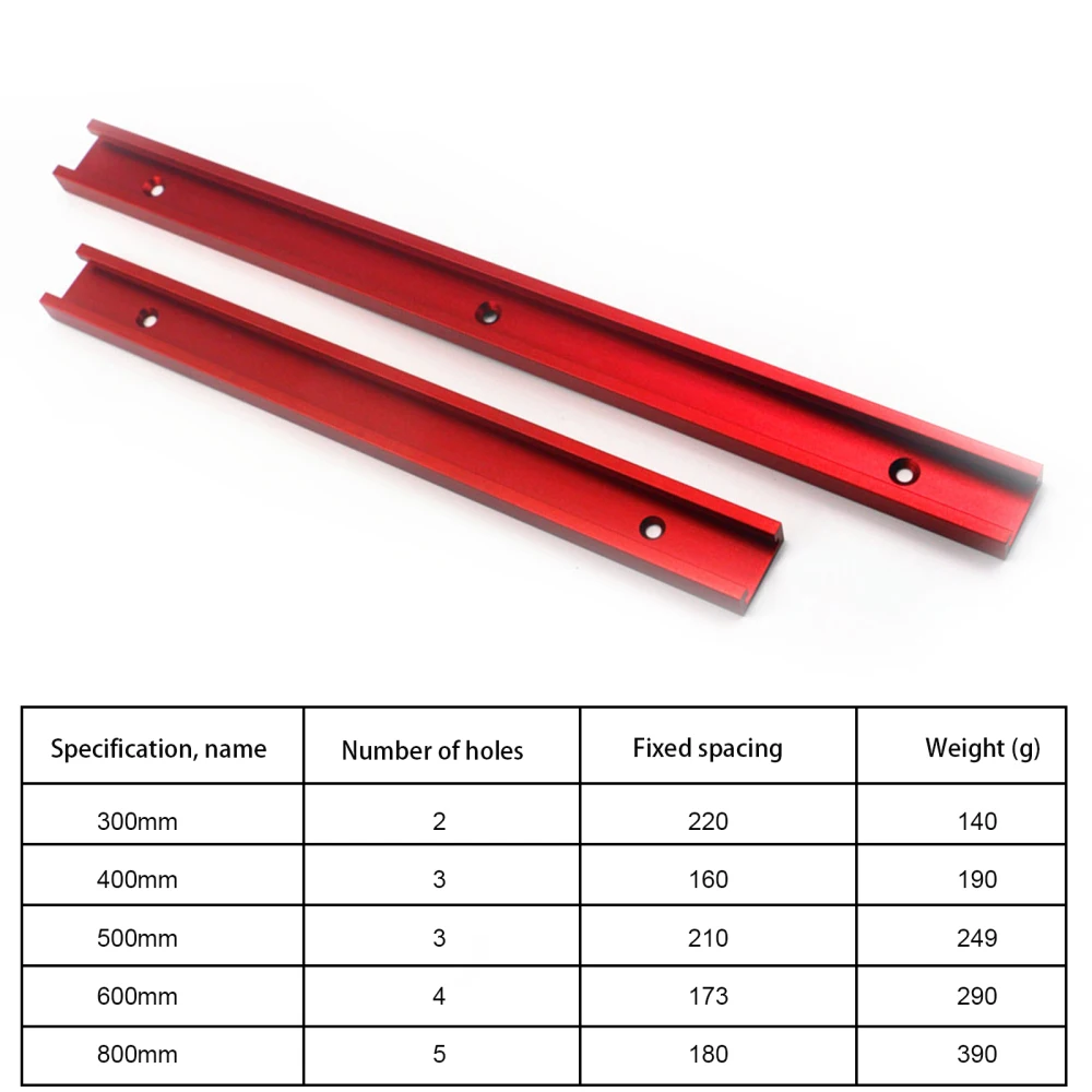 

T-slot Miter Track T-track 30x12.8mm Woodworking Tool 300-1220mm Universal Table Saw Router Red Low Groove Jig Fixture Slot