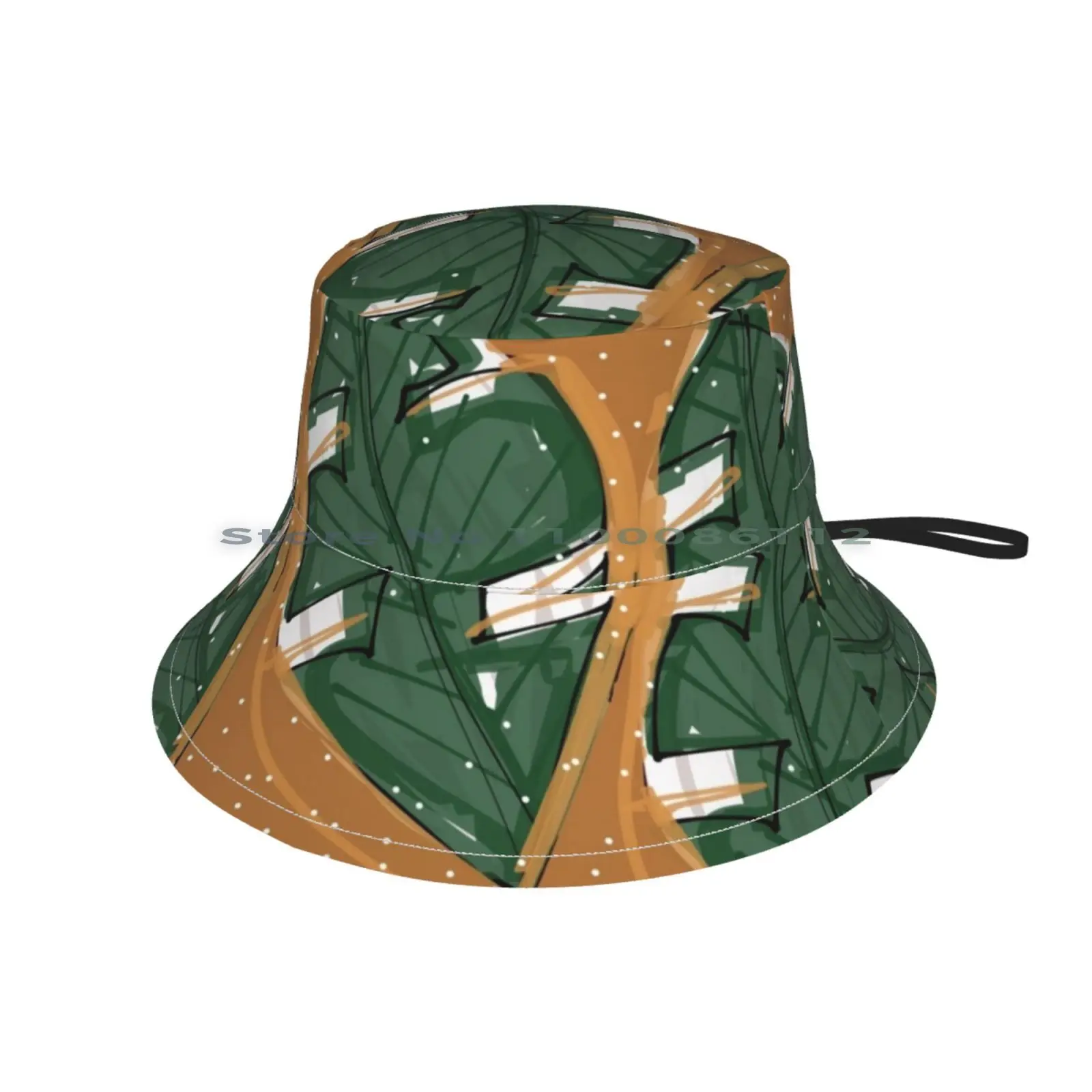 Панама с зелеными листьями складная уличная шляпа от солнца