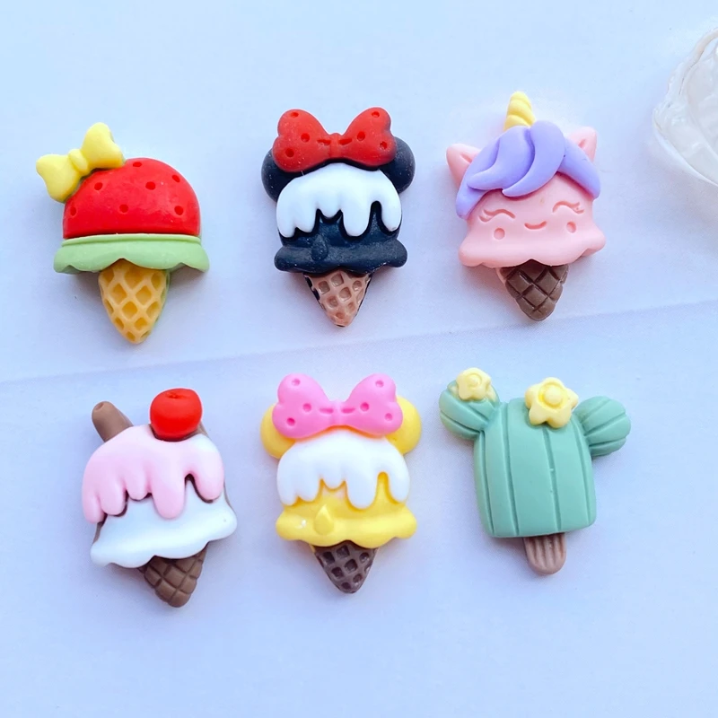 

30 шт. Новое милое мини-мороженое с плоским основанием из смолы художественное украшение очарование Сделай Сам Скрапбукинг Украшение Аксесс...