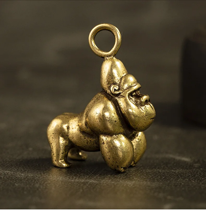 Ретро ручная работа твердая латунь Gorilla craft DIY орнамент миниатюрные настольные