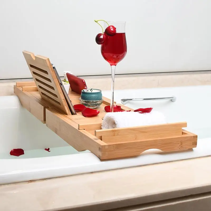 

Bathroom Engelli Tutunma Bar Tub for Book Plateau De Bain Tablette Tray Bathtub Accessories Accessoires Baignoire Bath Rack