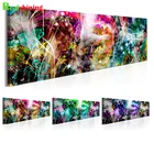 Полноразмерная Алмазная 5d-картина сделай сам, флуоресцентная, красочная с зеленым и серым рисунком, алмазная вышивка, мозаика стразы, большая N2107