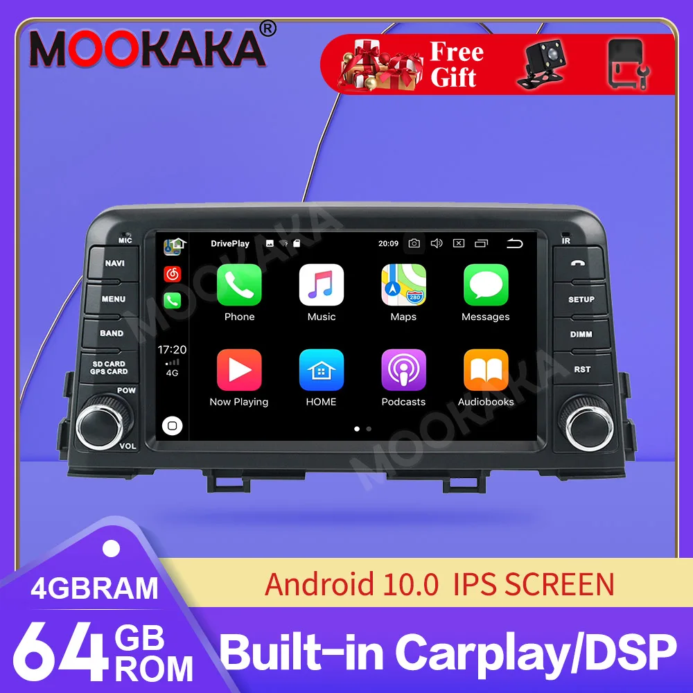 

Android 10.0 4+64GB DVD player Radio GPS Navigation for KIA PICANTO/MORNING 2017 2018 Multimedia Player Radio stereo player dsp