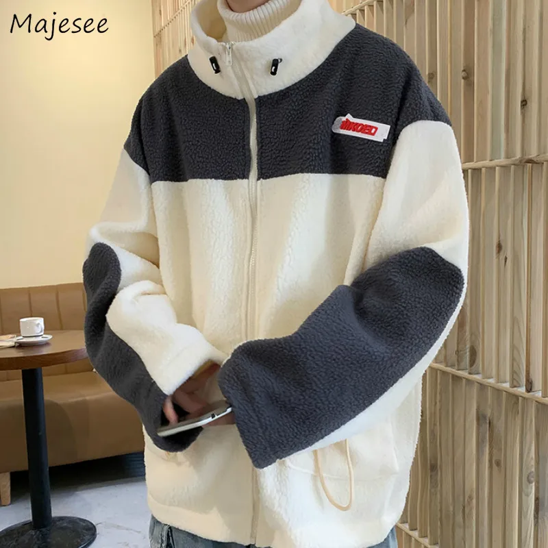 Мужская зимняя теплая верхняя одежда в стиле пэчворк со шнурком мужской