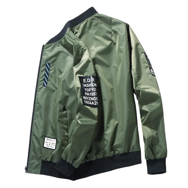 2019 мужская куртка-пилот с заплатками черная Двусторонняя одежда мужские