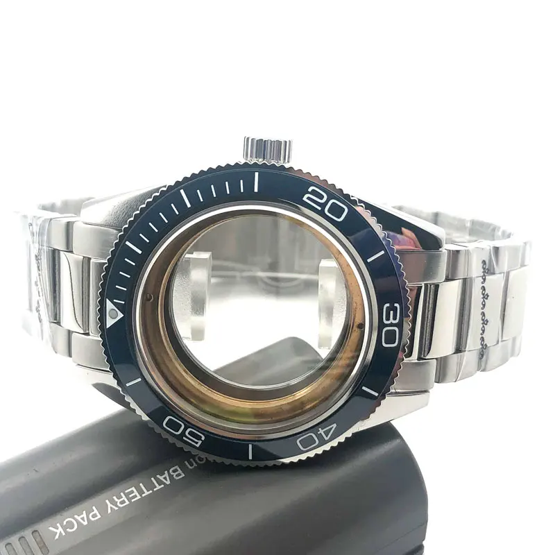 

41mm Watch SS Case Fit NH35,36 Miyota8215, 8205, DG2813, Seagull Automatic Movement Ceramic Bezel Waterproof Swim Sapphire Glass