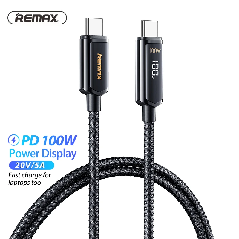 

USB-кабель REMAX для быстрой зарядки телефона, 100 Вт, USB Type-C