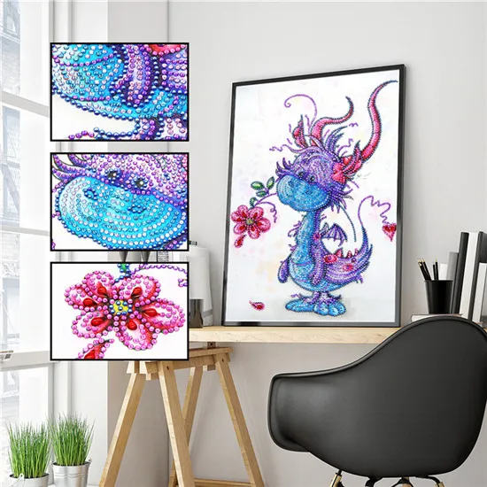 5D DIY Алмазная картина специальная Алмазная вышивка мультяшный персонаж цветок картина вышивка крестиком Мозаика - Цвет: 30x40
